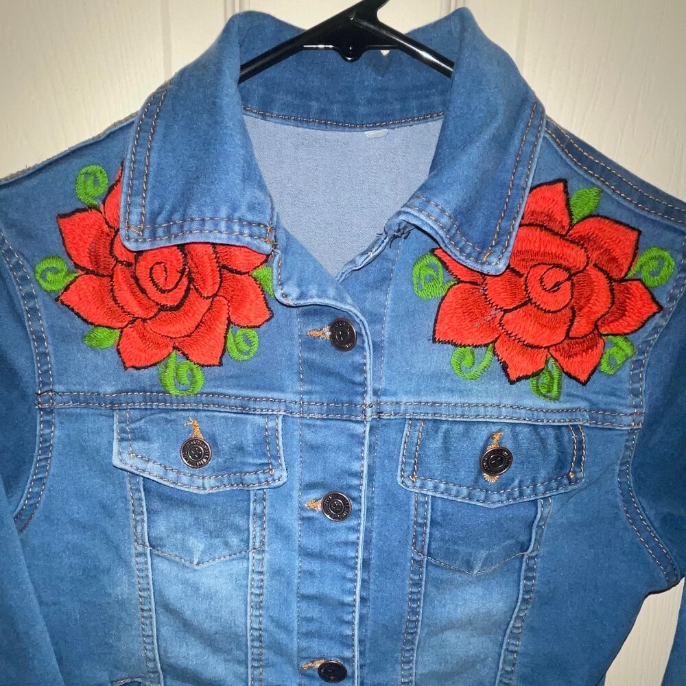 Sportswear & Jeans Botori Jean Jacket Embroidered‎ Floral Size 34